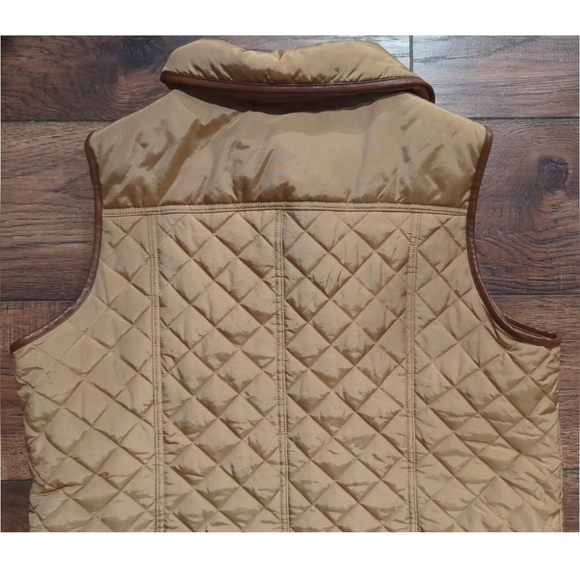 Jones New York Signature Fall Camel Quilted Puffer Vest Size XL Button & Zip. - Picture 11 of 13